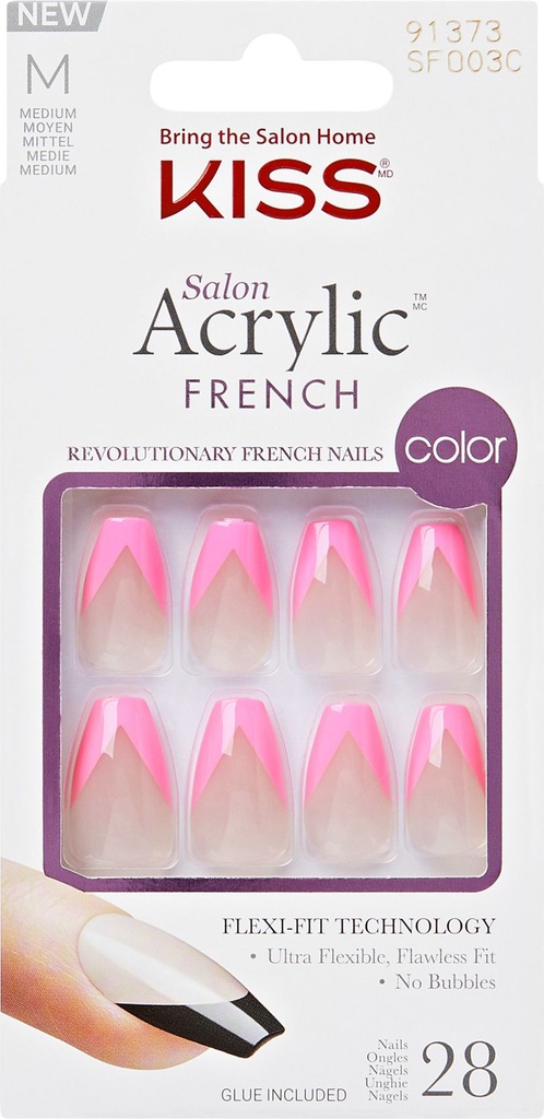 GEM Kiss Salon Acrylic French Revolutionary Nails, SF003
