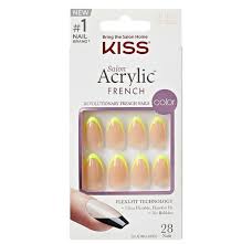 GEM KISS Salon Acrylic French Color Press-On Nails, 'Hype'