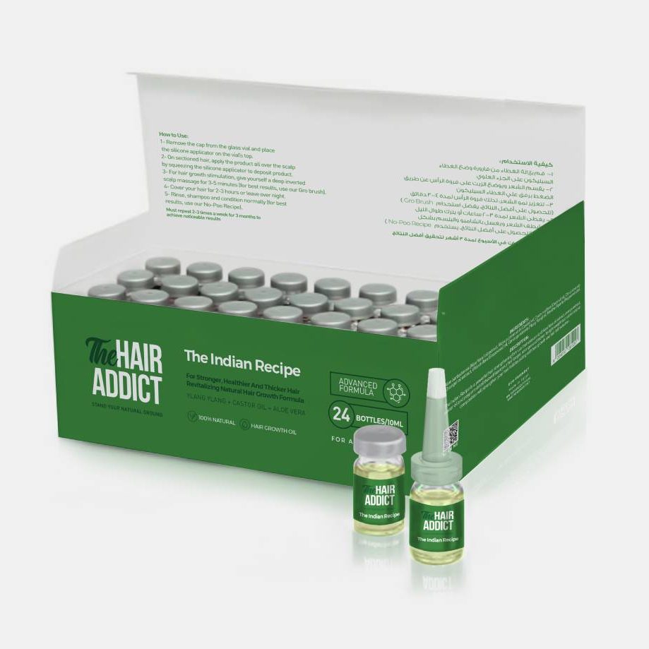 [6224010281257] THE HAIR ADDICT The Indian Recipe Oil For All Hair Types 24 Bottles / 10 ML