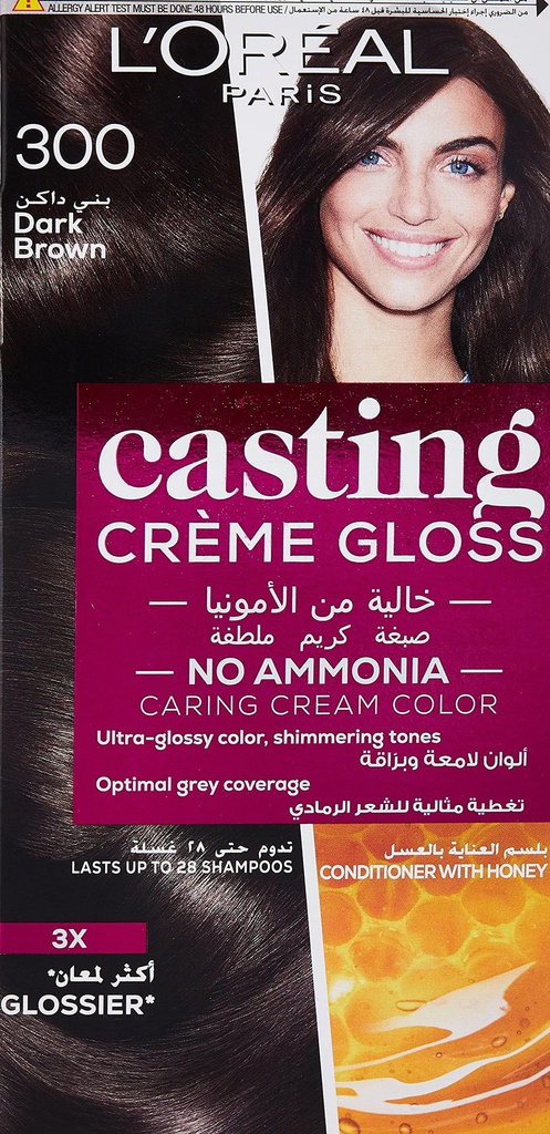 Loreal Hair Dye Casting Creme Gloss 300 Dark Brown