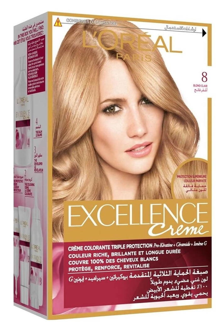 Loreal Hair Dye Excellence 8 Light Blonde