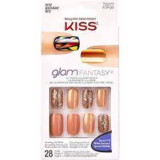 [731509720778] Kiss Glam Fantasy Coffin Ballerina Pink Iridescent Long Manicure Nails