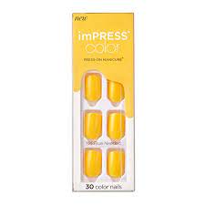 [731509837612] KISS imPRESS Color Press-On Manicure Yellow Gel Nails