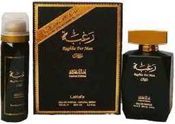 [6291106060065] Lattafa Raghba EDP For Men 100 ml + 50 ml Deo