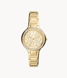 [4064092048858] FOSSIL Weslee Multifunction Gold-Tone Stainless Steel Watch BQ3705 Women